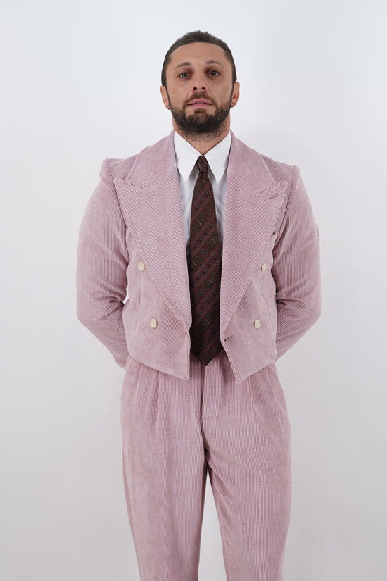 Giacca Cropped Doppiopetto in Velluto - Linea Extensive | Rosa