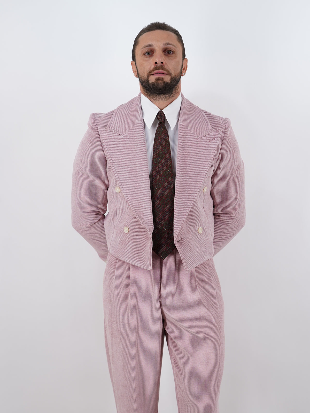 Giacca Cropped Doppiopetto in Velluto - Linea Extensive | Rosa