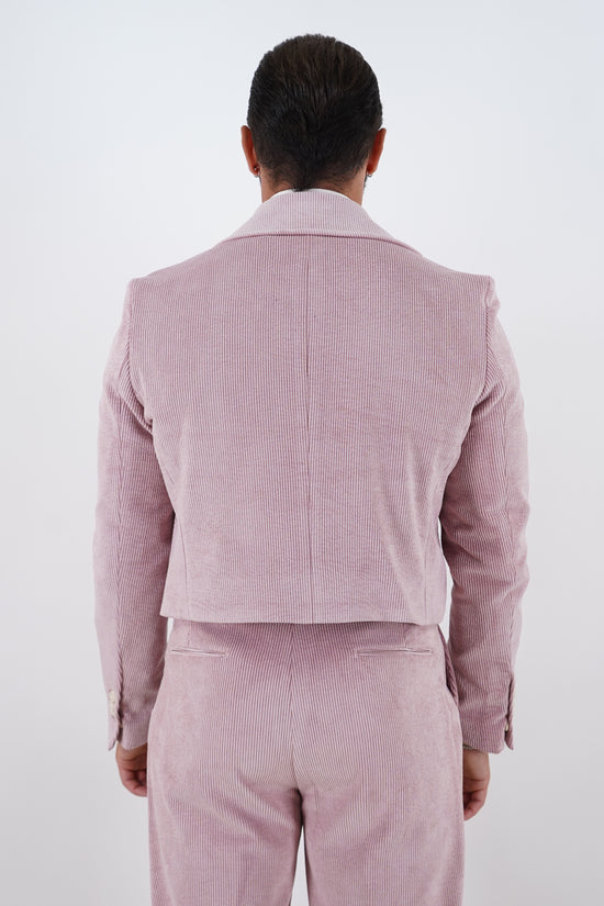 Giacca Cropped Doppiopetto in Velluto - Linea Extensive | Rosa