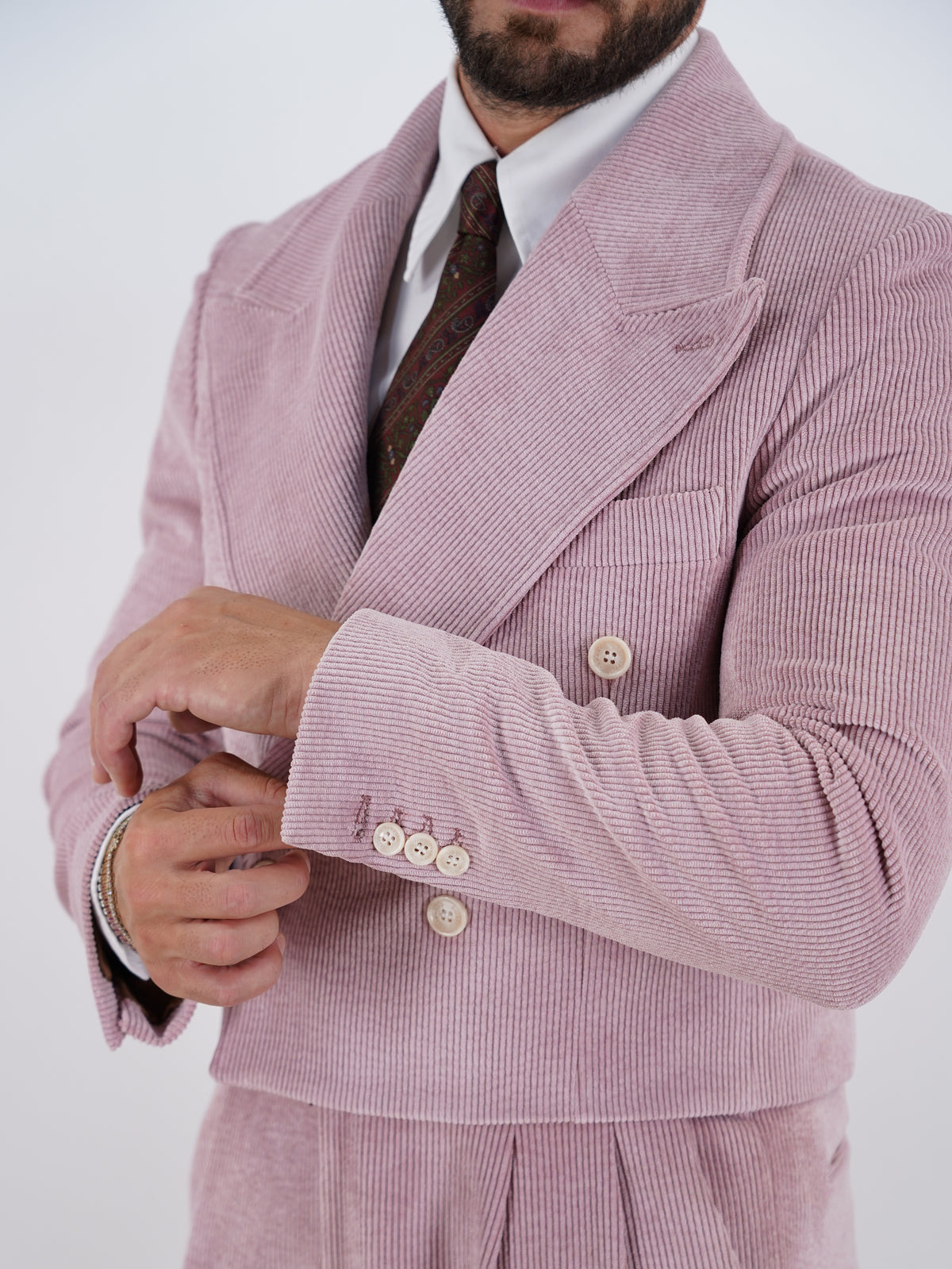 Giacca Cropped Doppiopetto in Velluto - Linea Extensive | Rosa