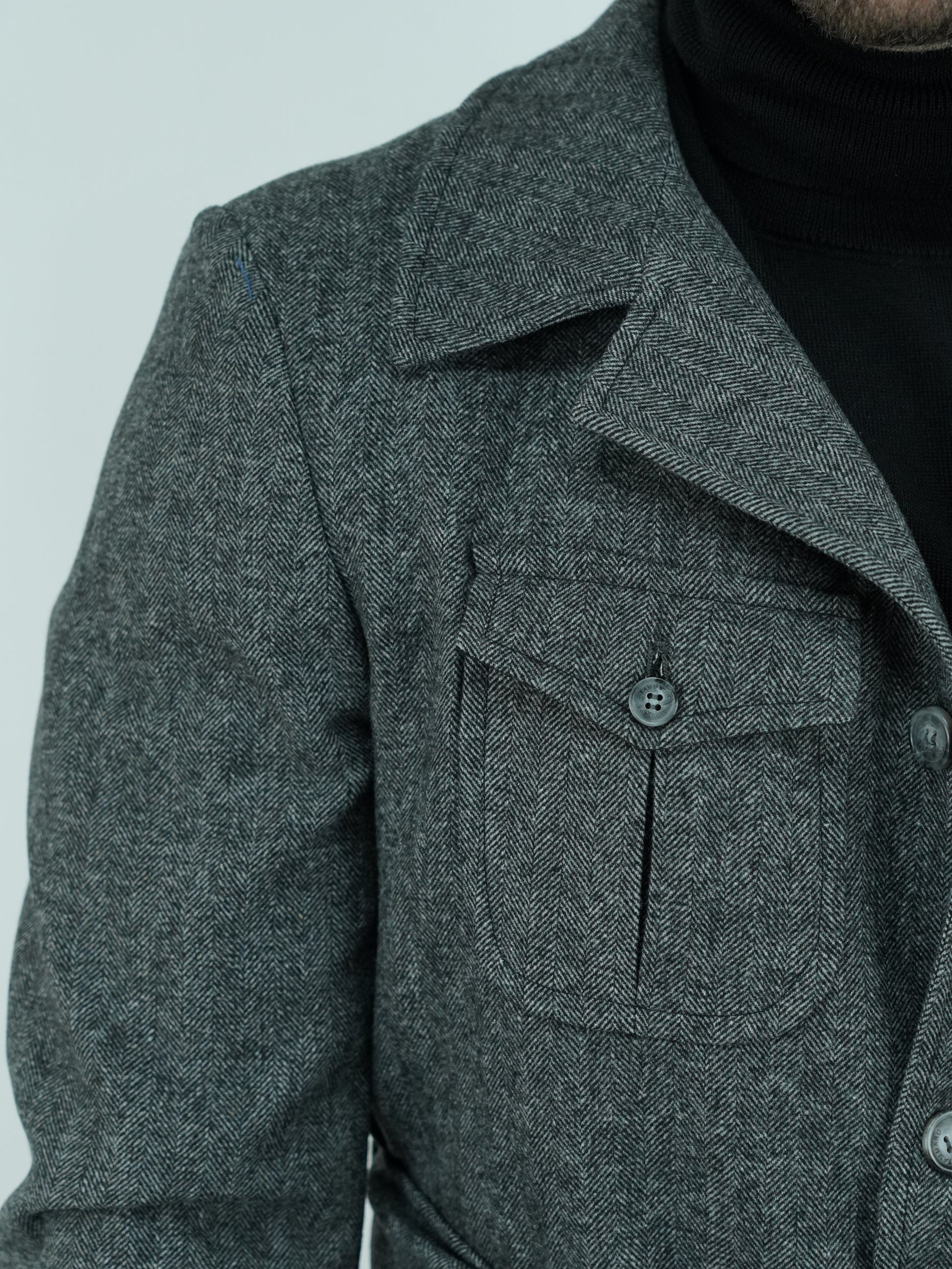 Giacca Safari grigio scuro spigato