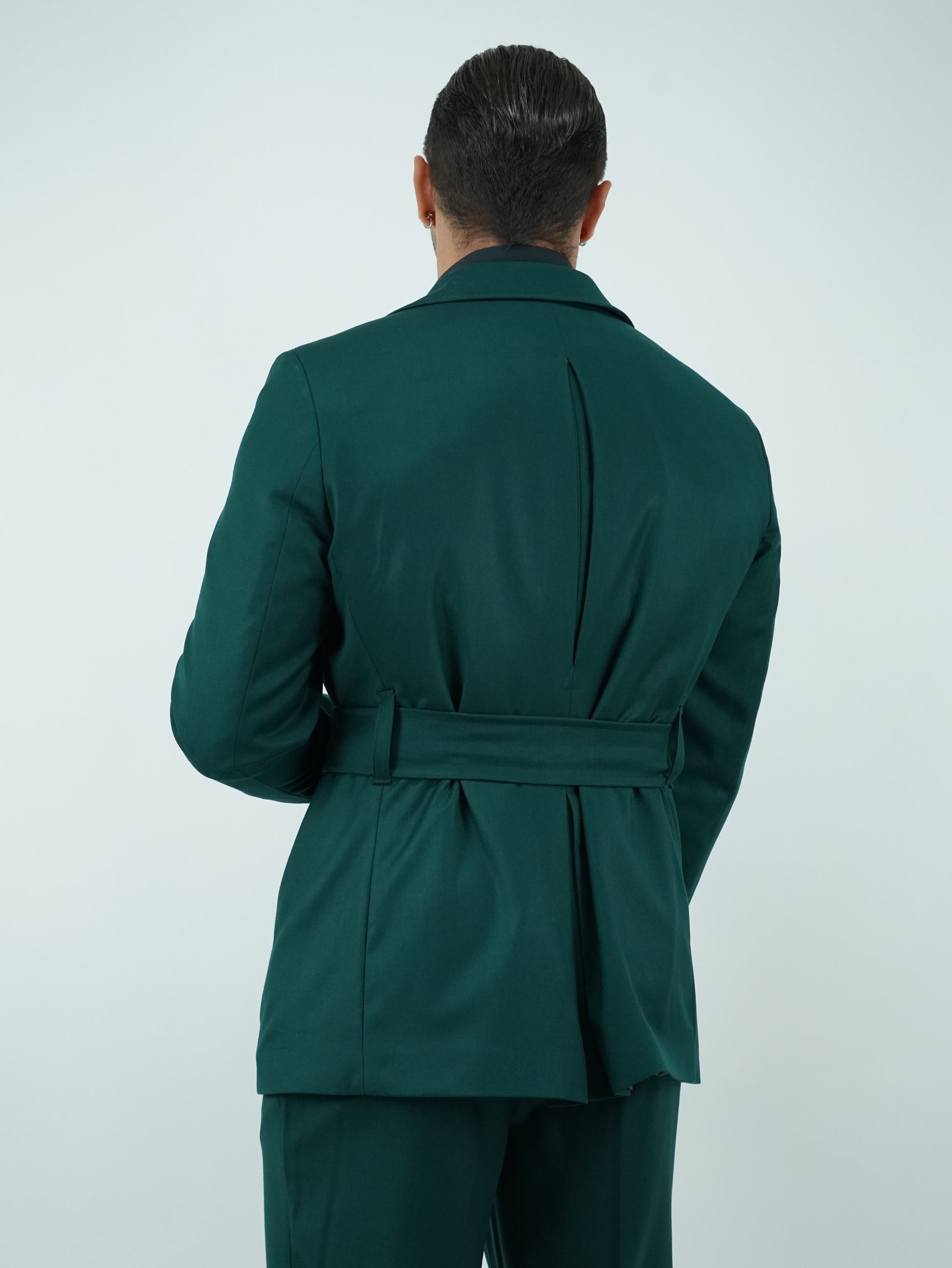 Giacca Safari verde con bottoni oro