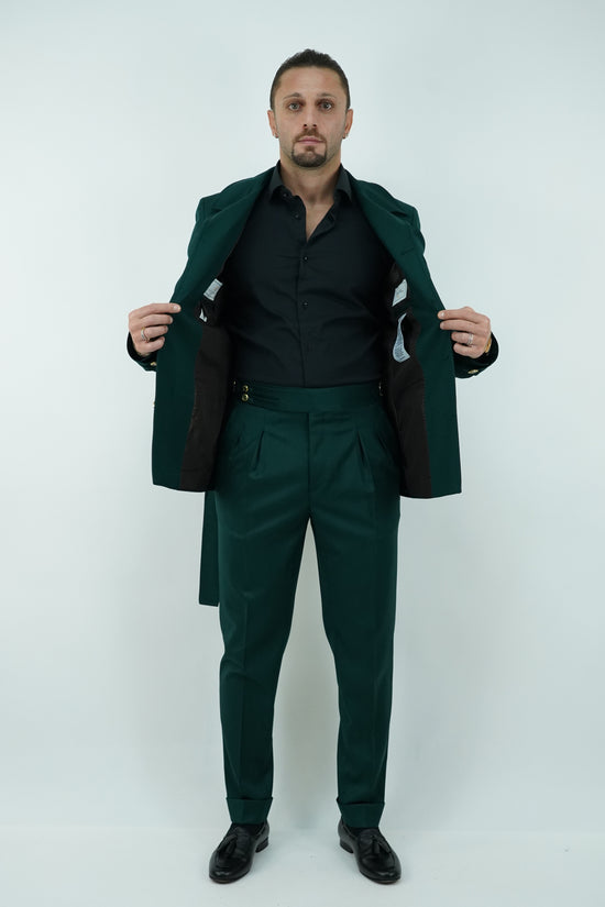 Giacca Safari verde con bottoni oro