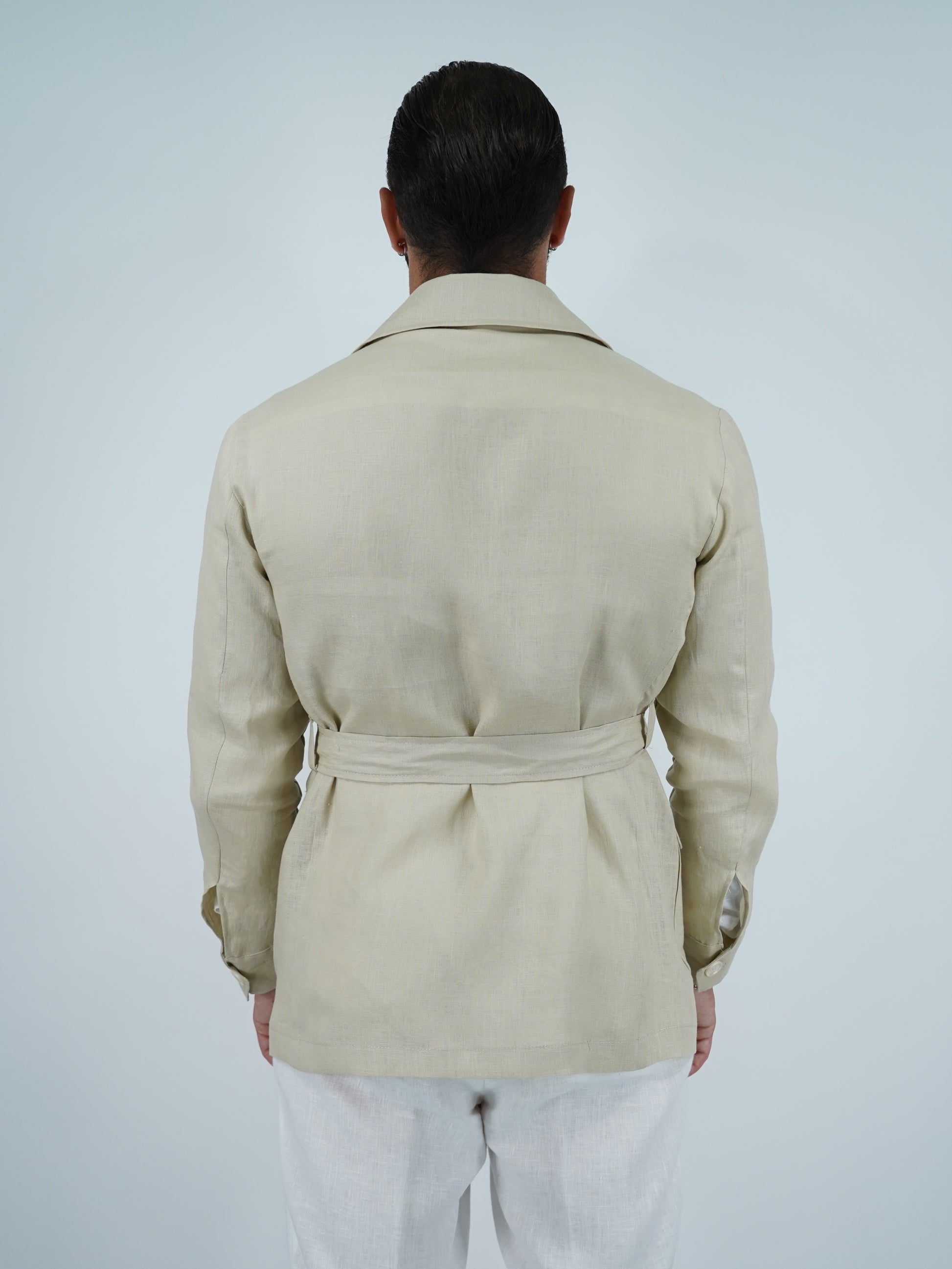 Giacca Safari in lino beige