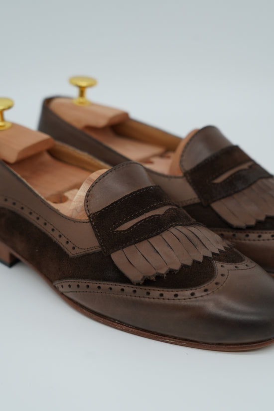 Mocassino inglese bicolore testa di moro