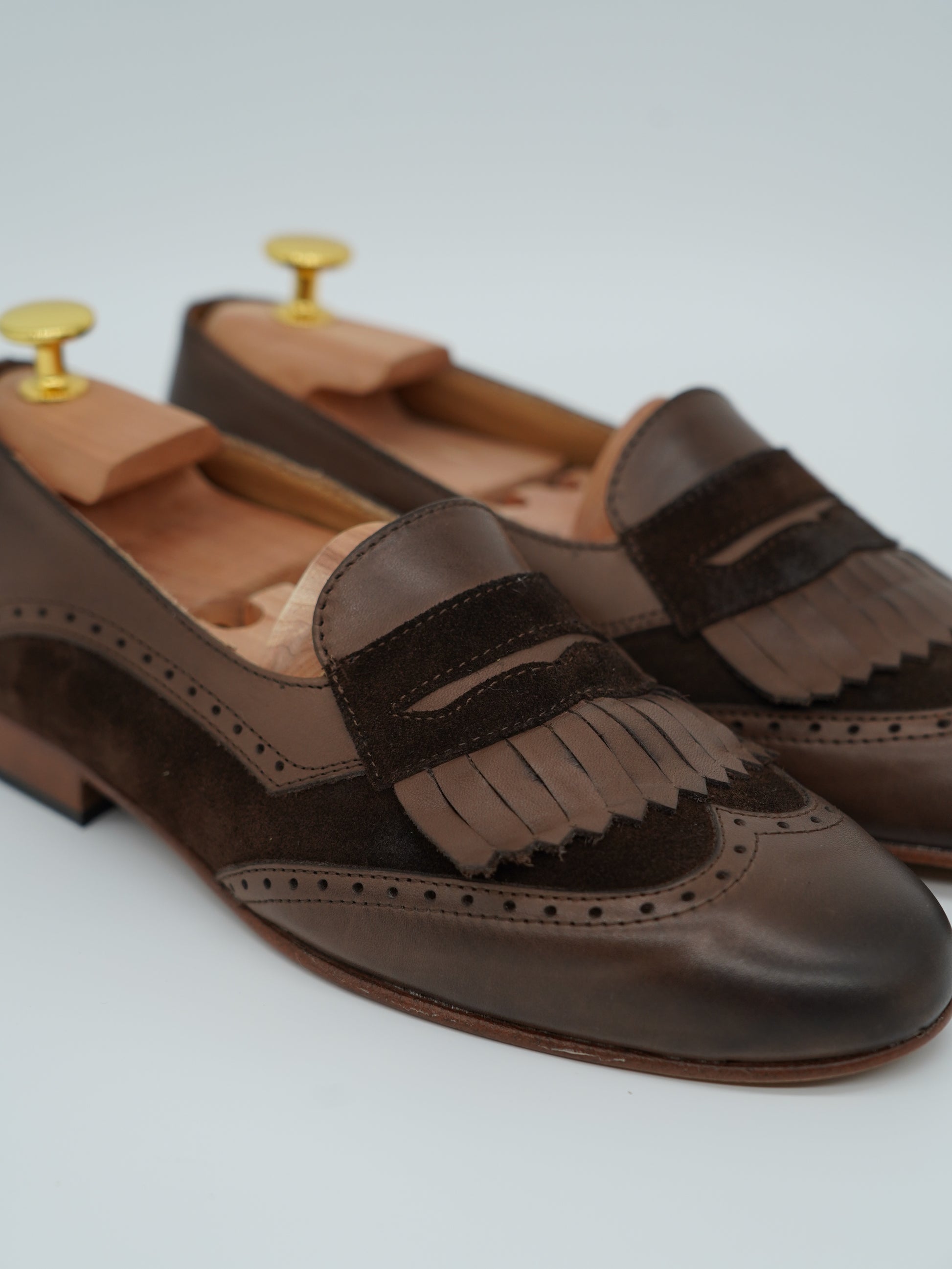 Mocassino inglese bicolore testa di moro