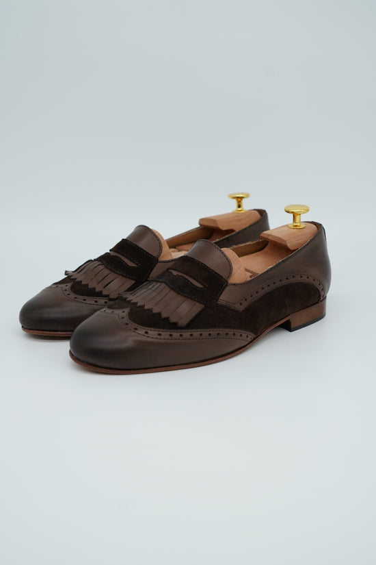 Mocassino inglese bicolore testa di moro