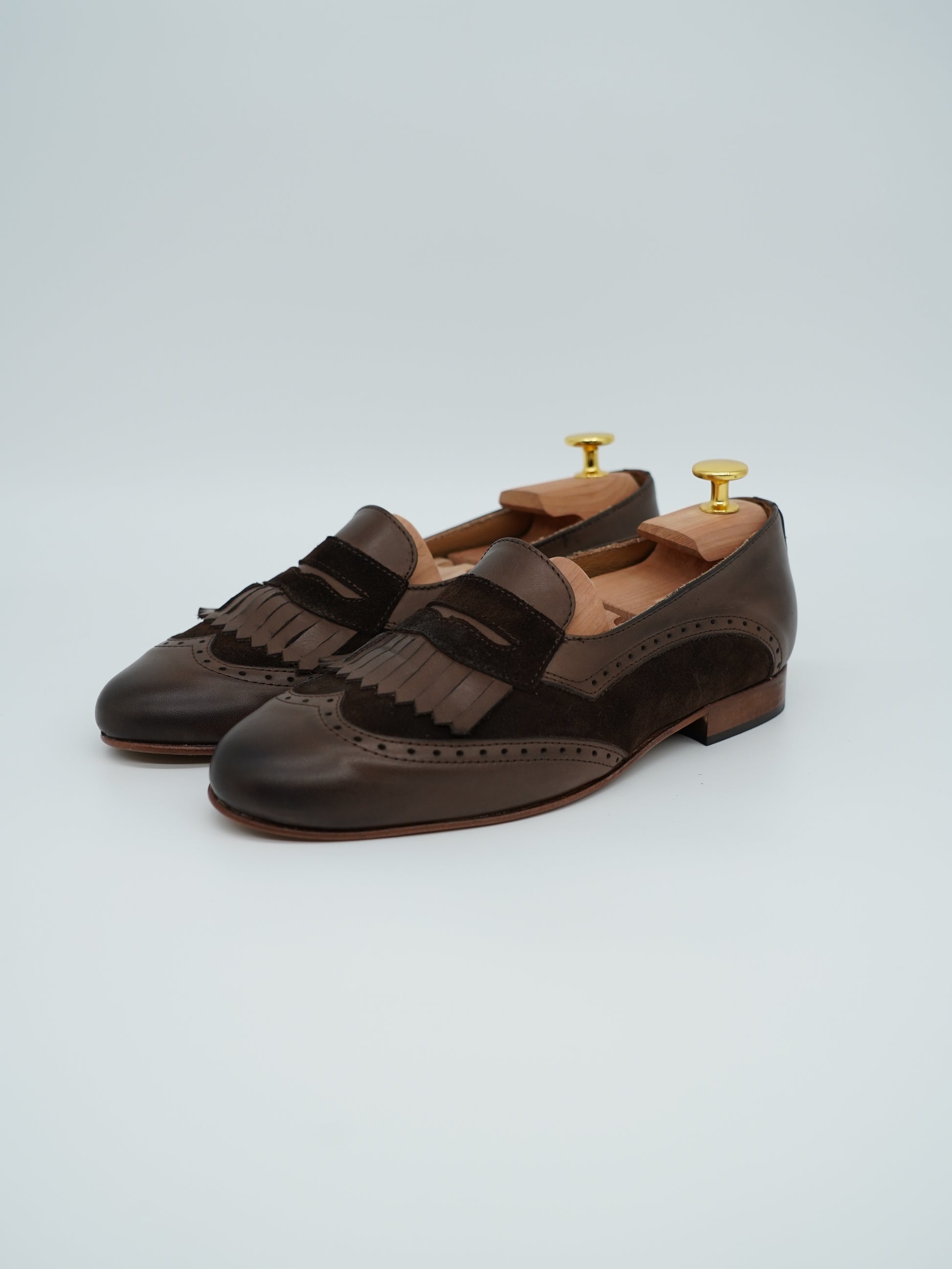 Mocassino inglese bicolore testa di moro