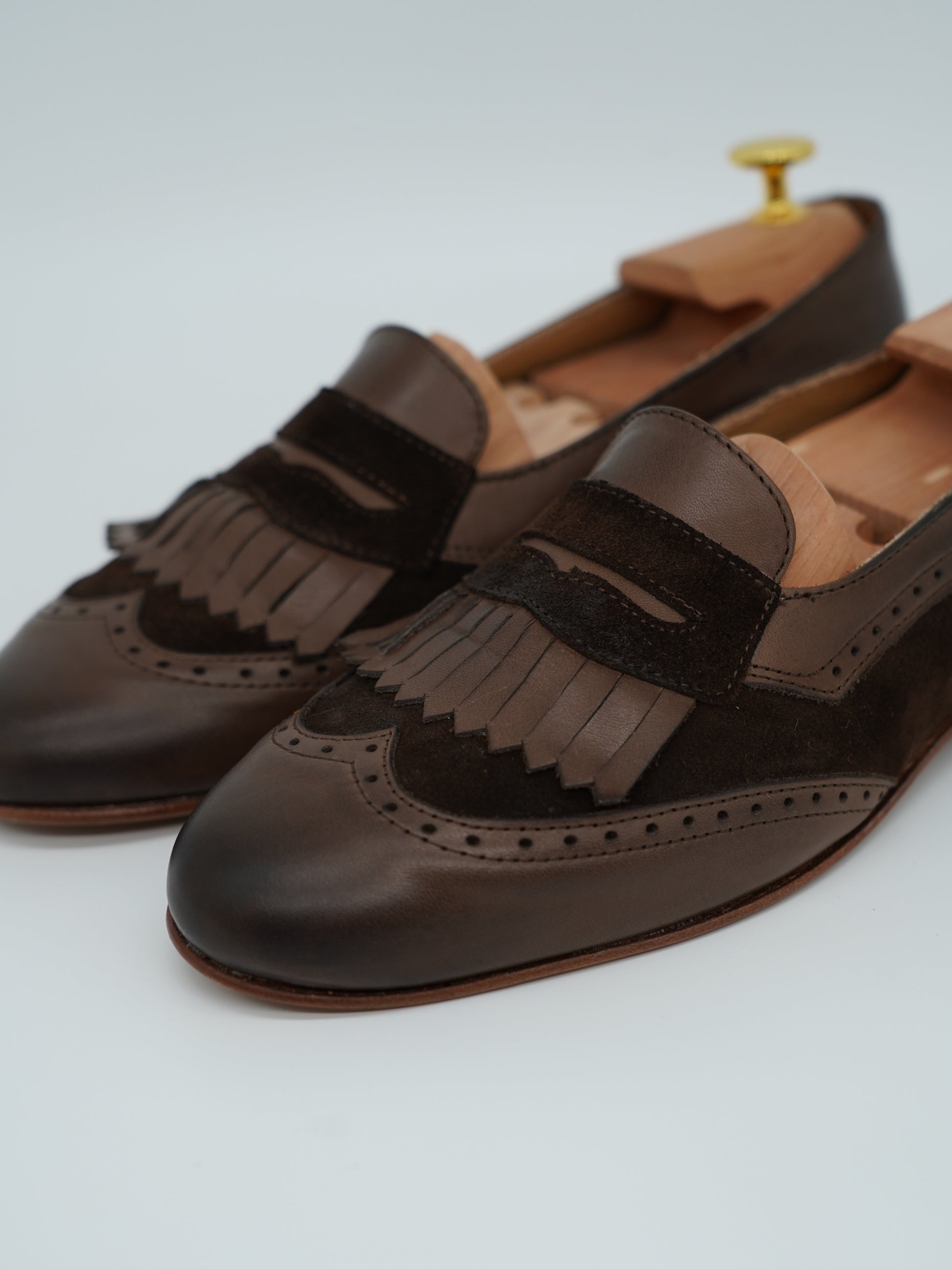 Mocassino inglese bicolore testa di moro