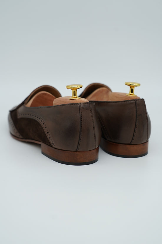 Mocassino inglese bicolore testa di moro