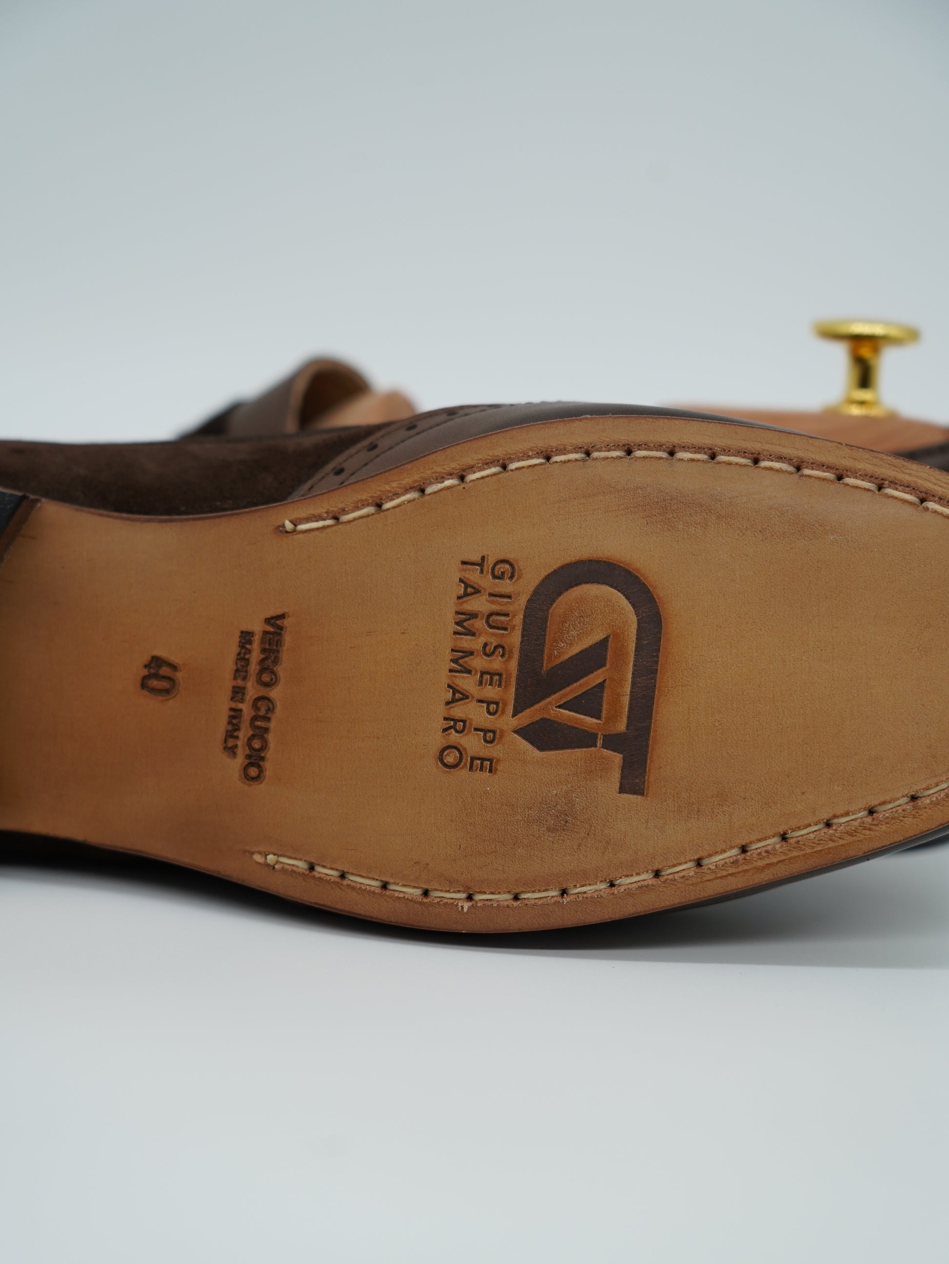 Mocassino inglese bicolore testa di moro