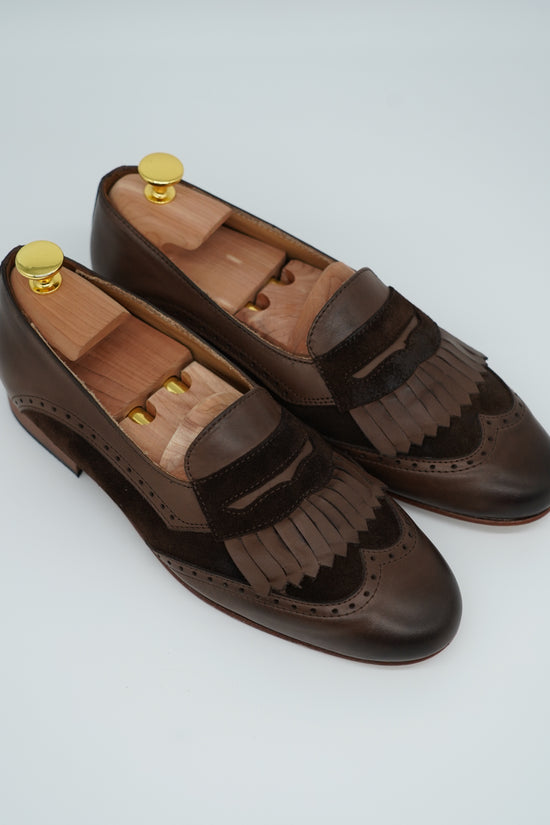 Mocassino inglese bicolore testa di moro