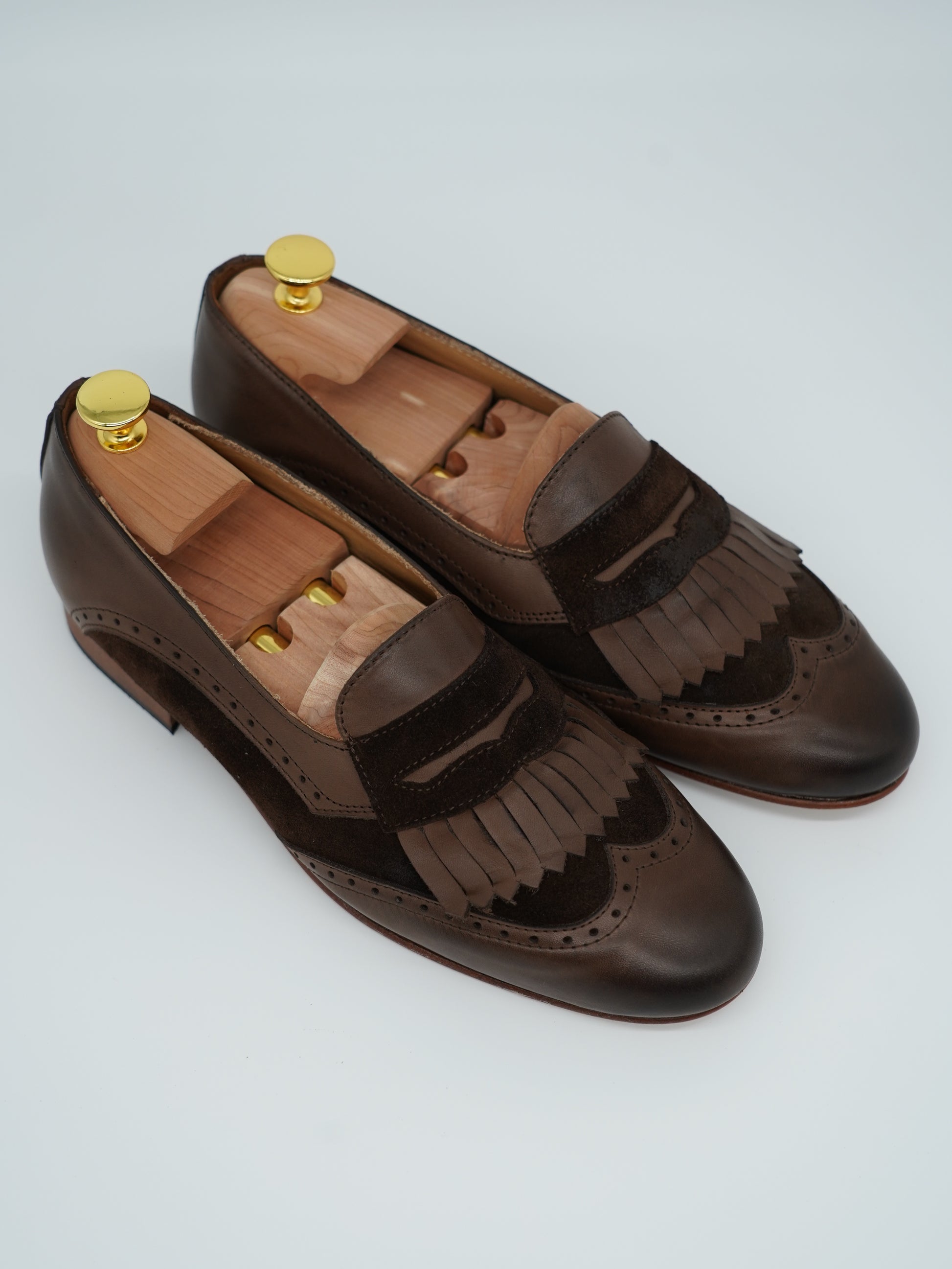 Mocassino inglese bicolore testa di moro