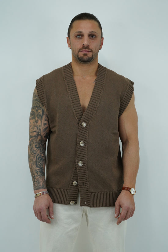 Gilet smacchinato quercia