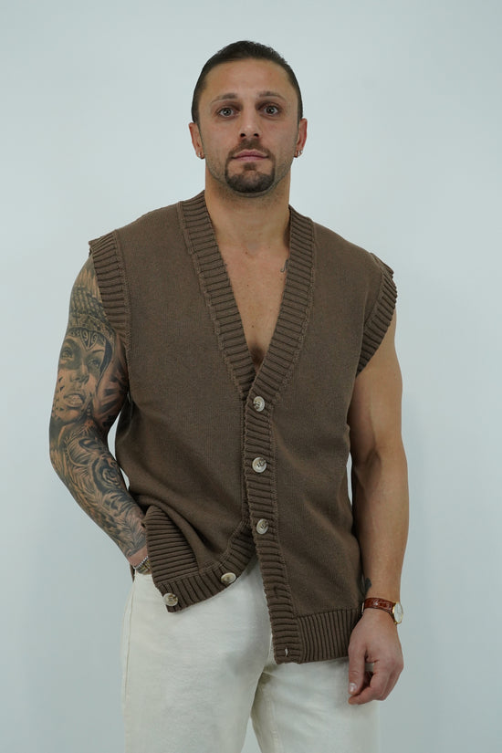 Gilet smacchinato quercia