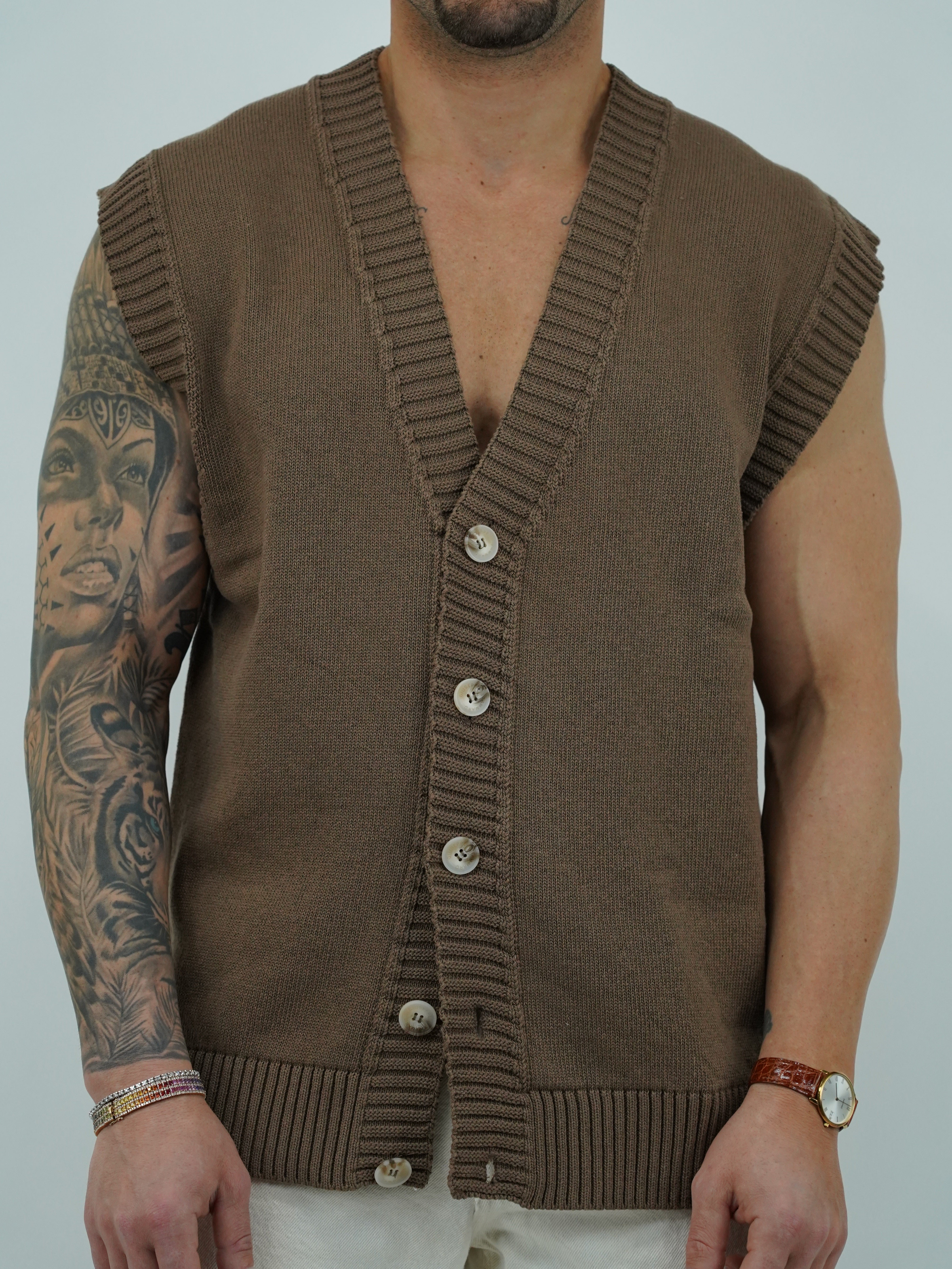 Gilet smacchinato quercia