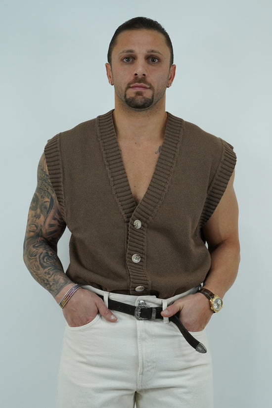 Gilet smacchinato quercia
