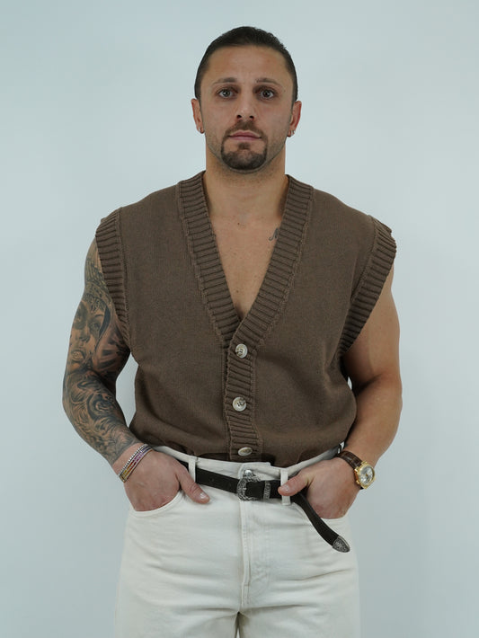 Gilet smacchinato quercia