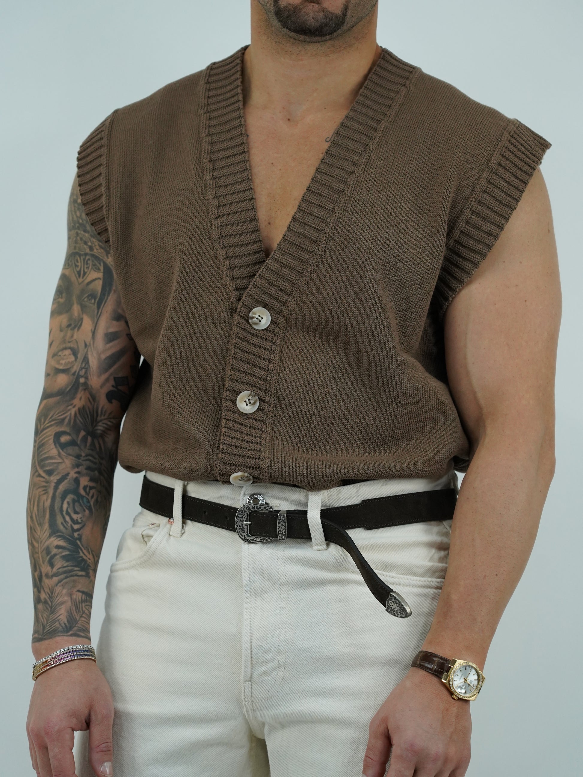 Gilet smacchinato quercia