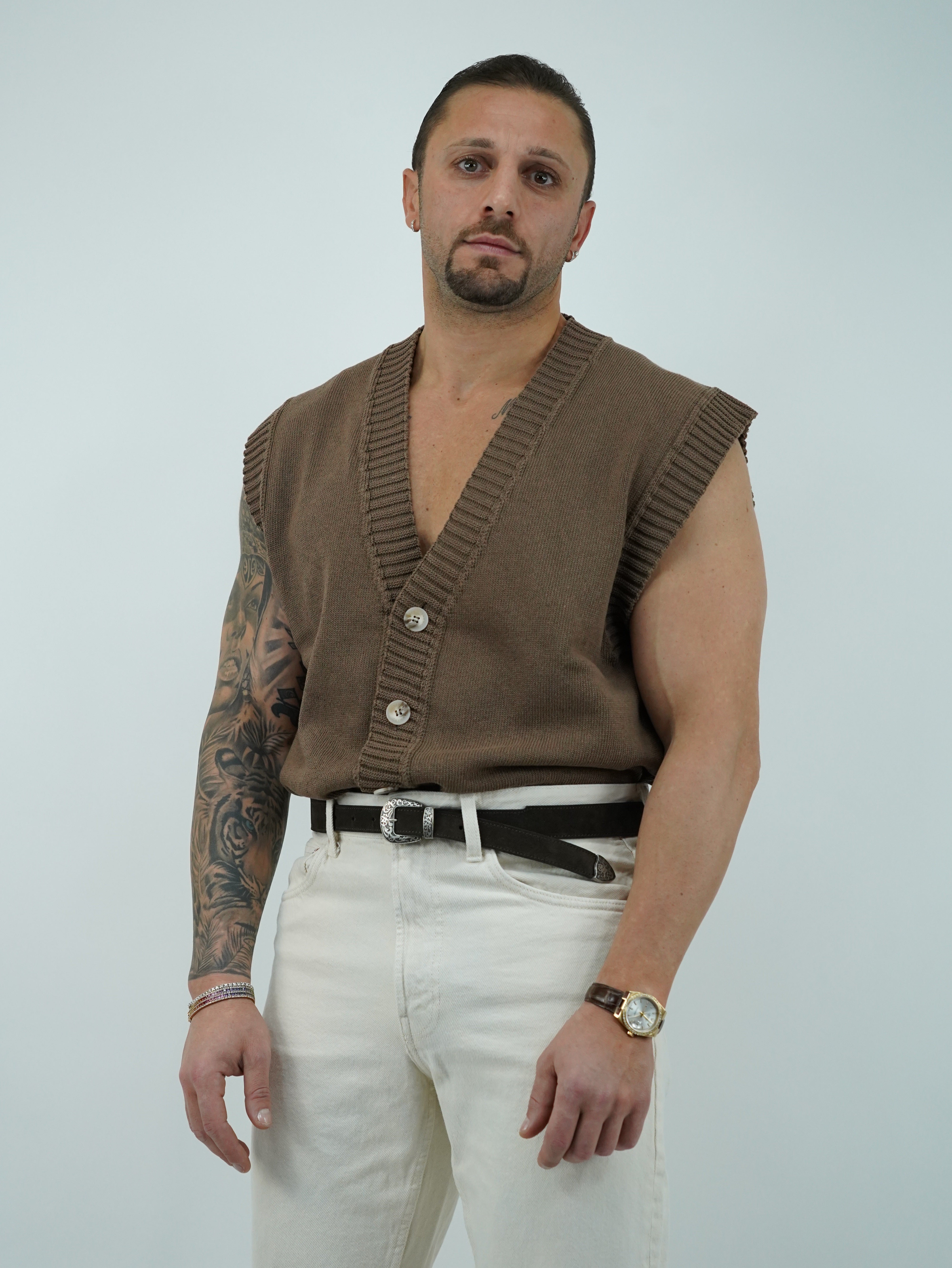 Gilet smacchinato quercia