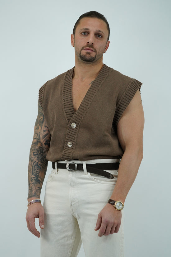 Gilet smacchinato quercia