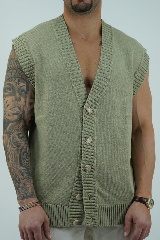 Gilet smacchinato verde safari