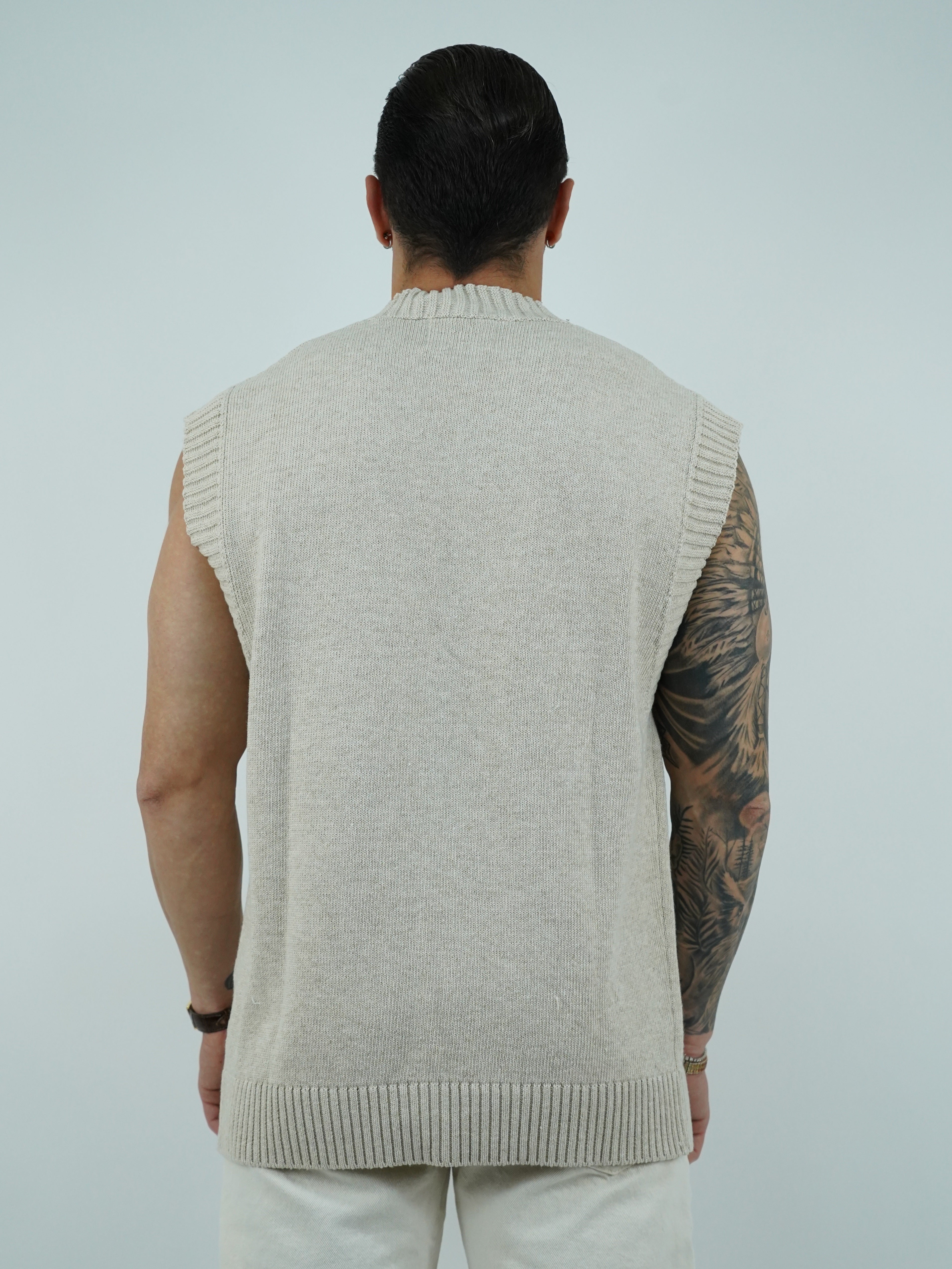 Gilet smacchinato colore lino