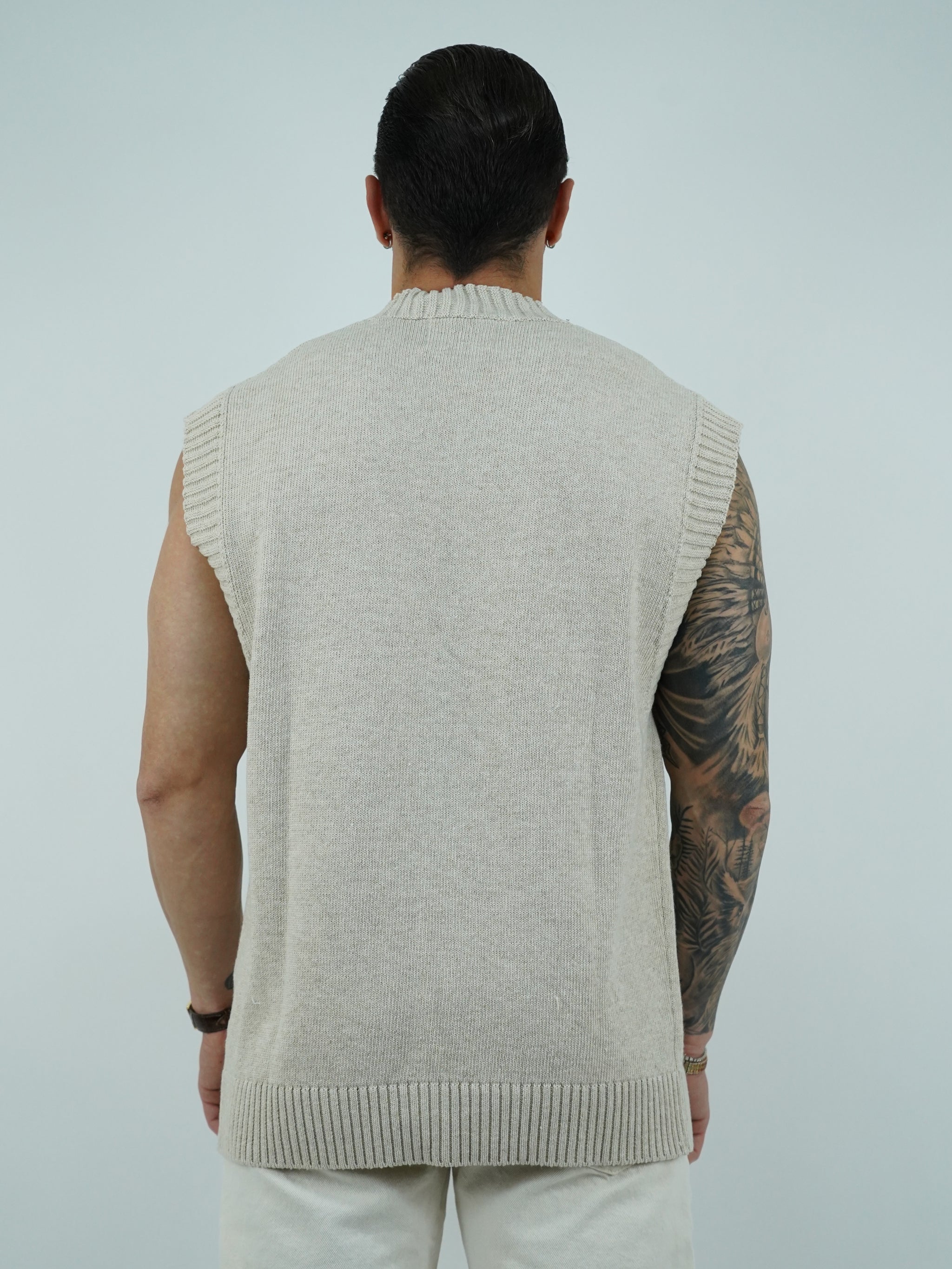 Gilet smacchinato colore lino