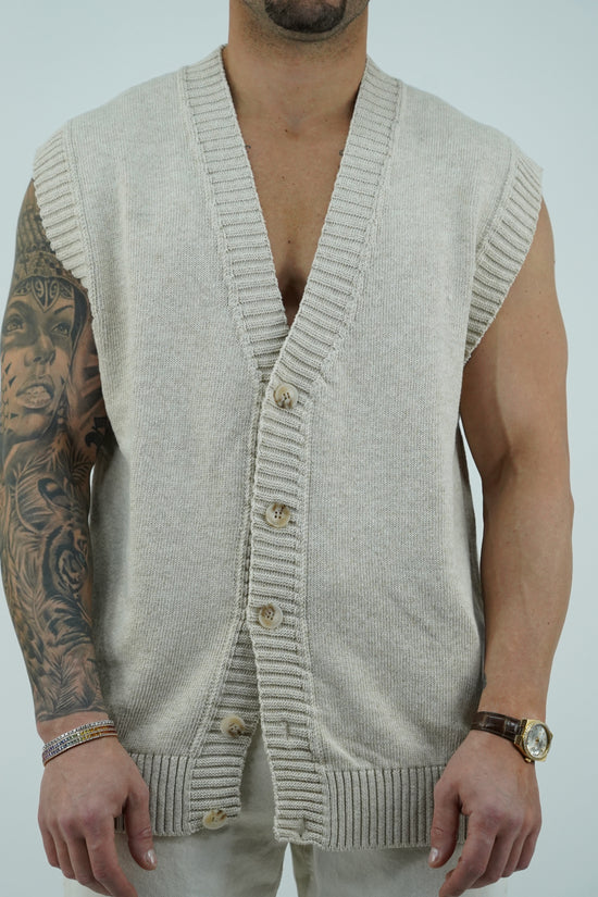 Gilet smacchinato colore lino