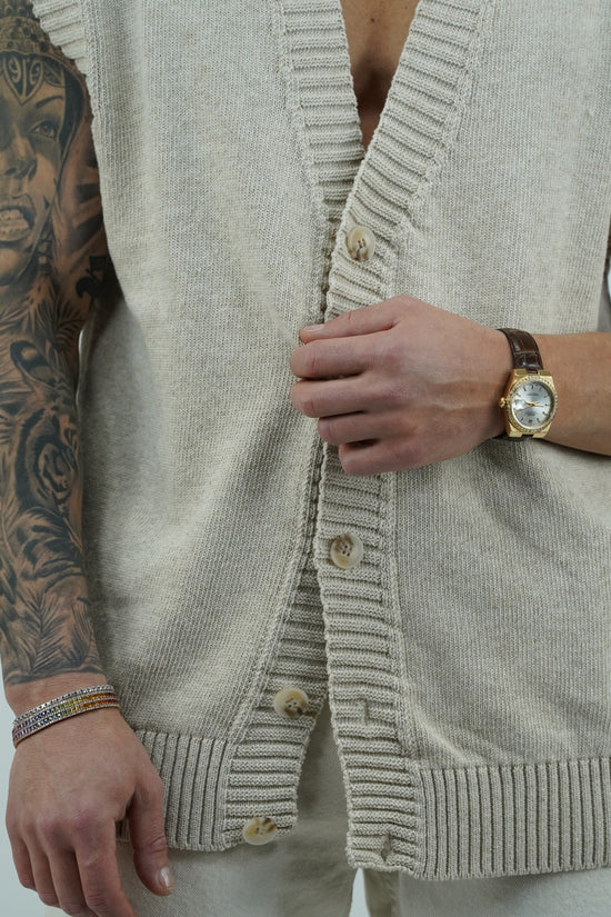 Gilet smacchinato colore lino