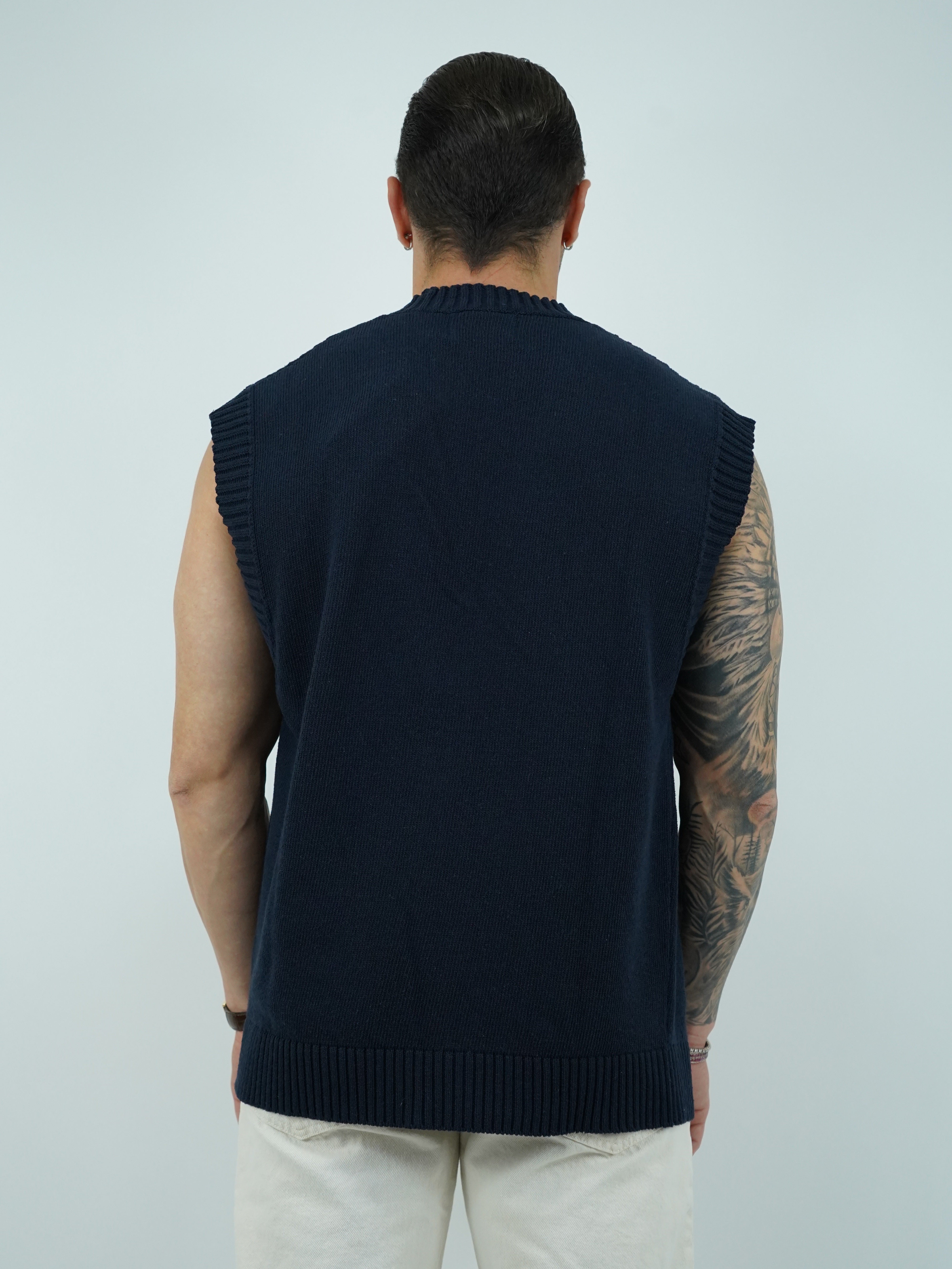 Gilet smacchinato blu