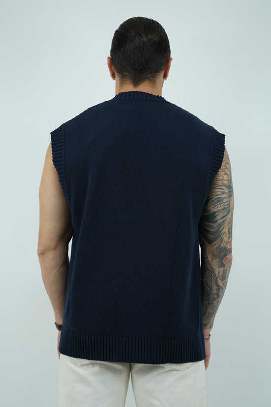 Gilet smacchinato blu