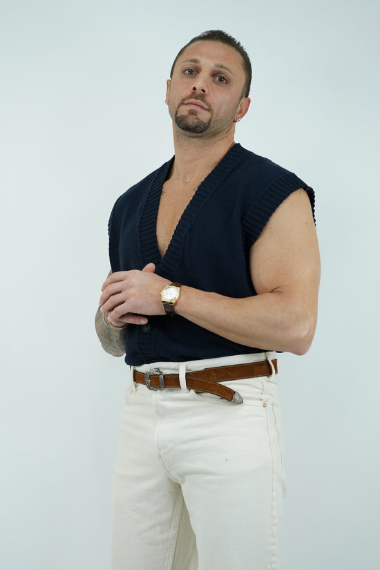 Gilet smacchinato blu