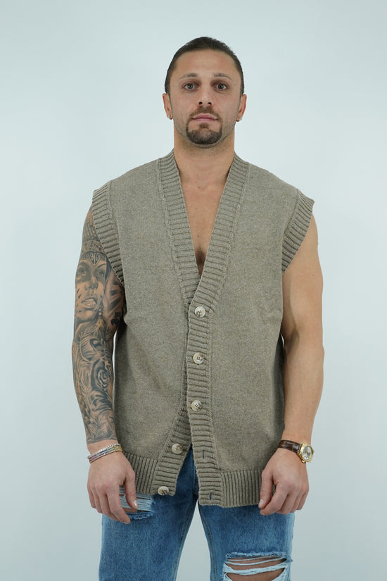 Gilet smacchinato argilla