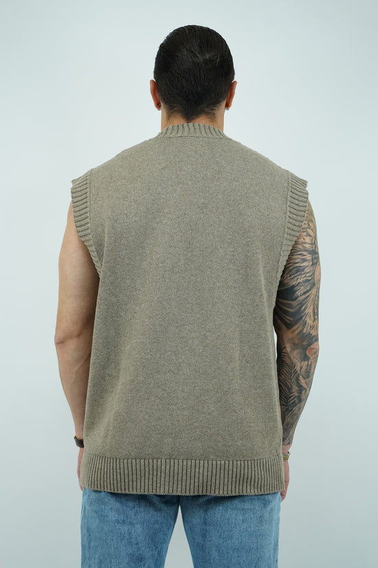 Gilet smacchinato argilla