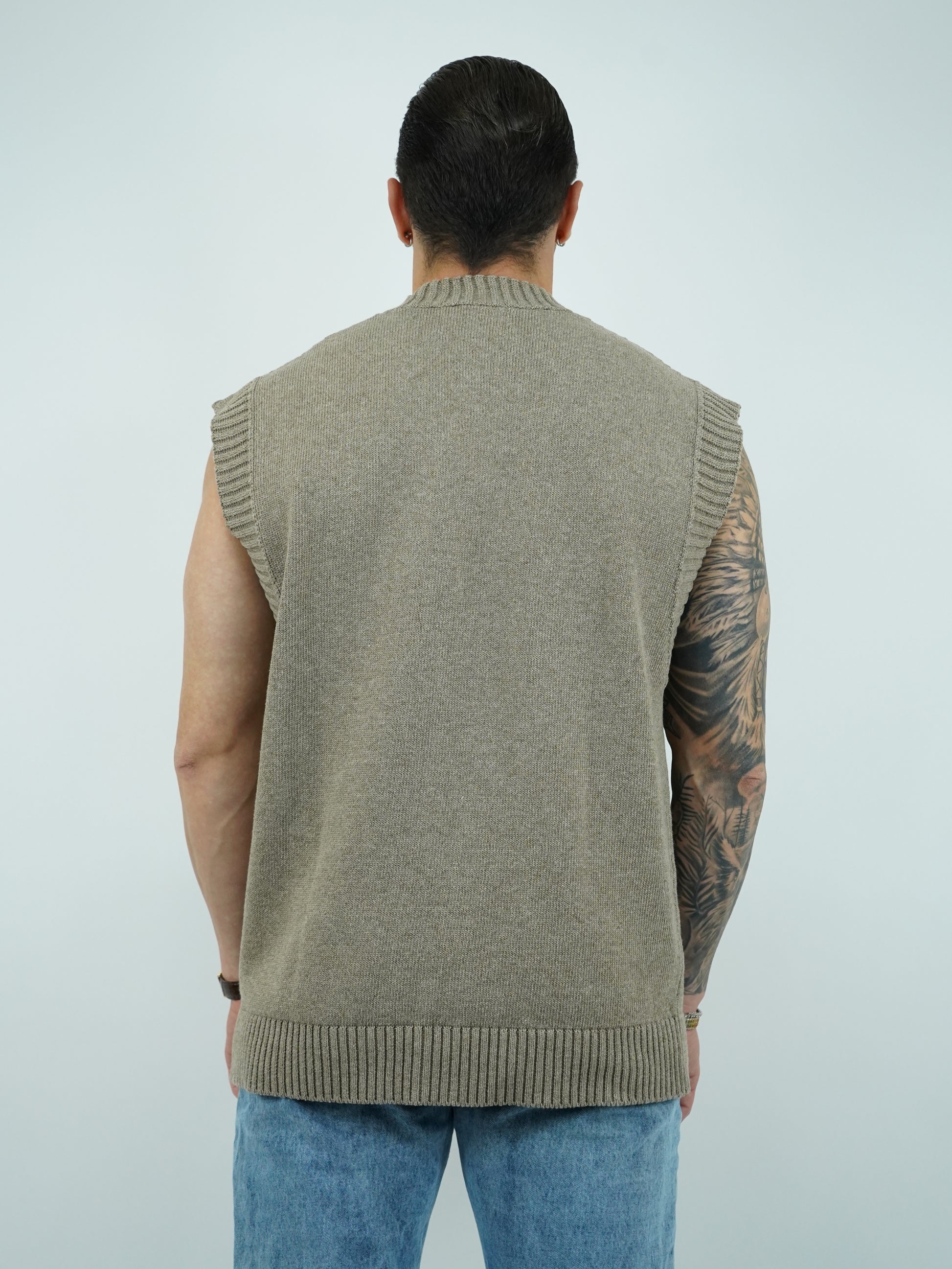 Gilet smacchinato argilla