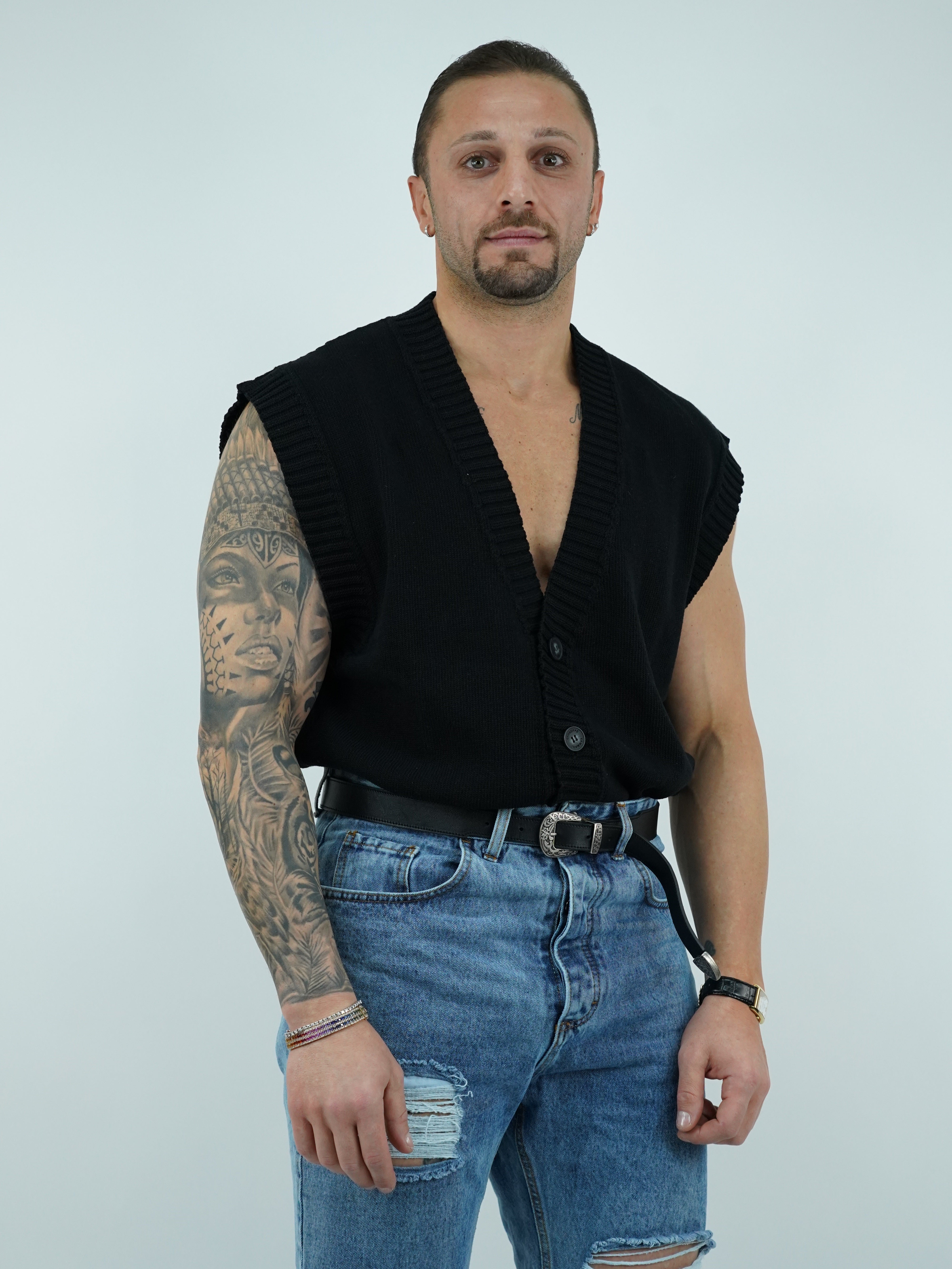 Gilet smacchinato nero