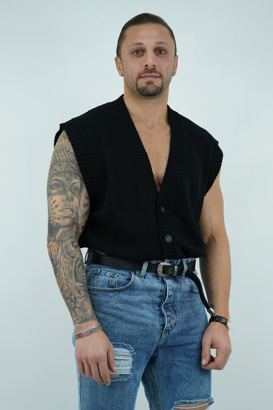 Gilet smacchinato nero