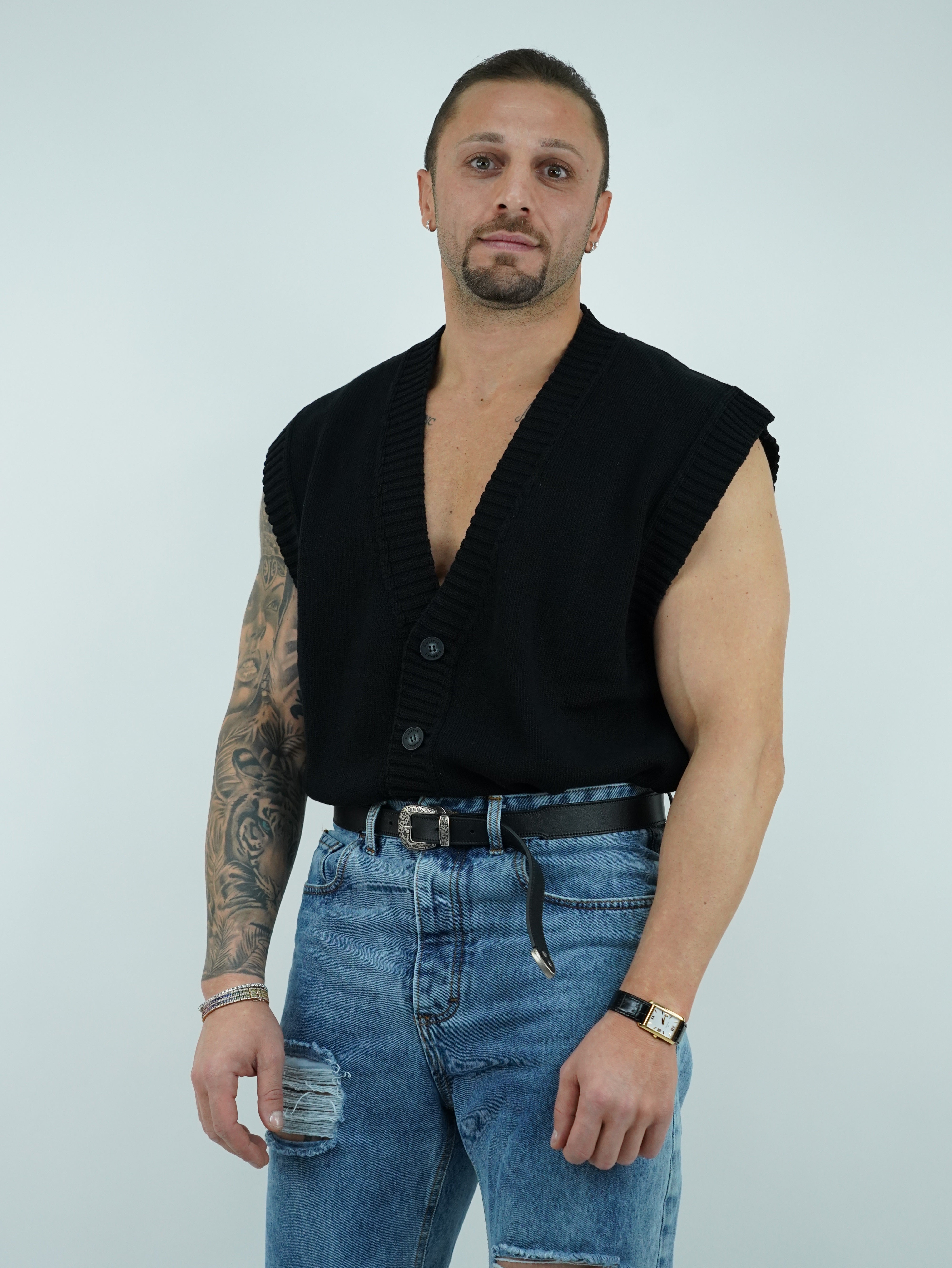 Gilet smacchinato nero