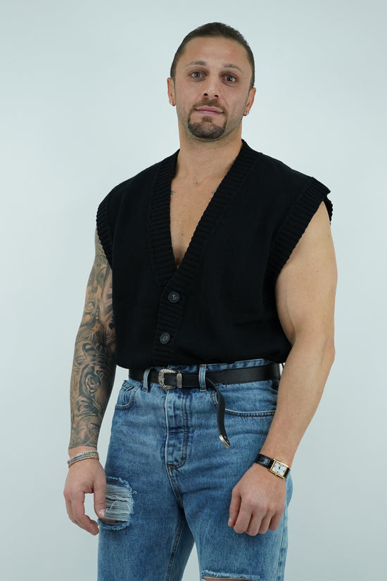 Gilet smacchinato nero