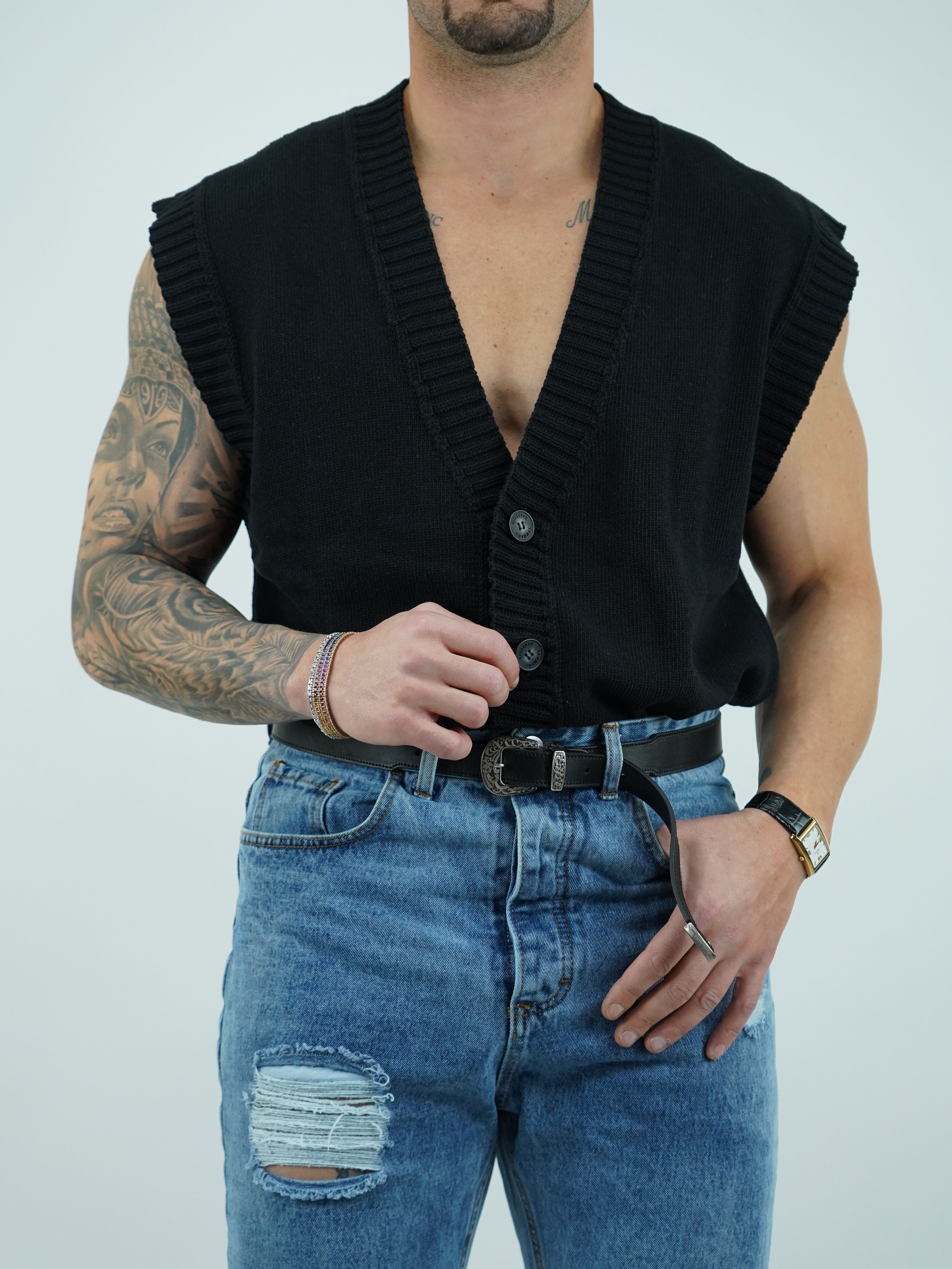 Gilet smacchinato nero