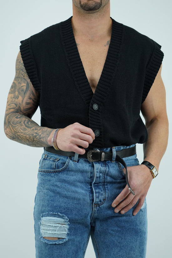 Gilet smacchinato nero
