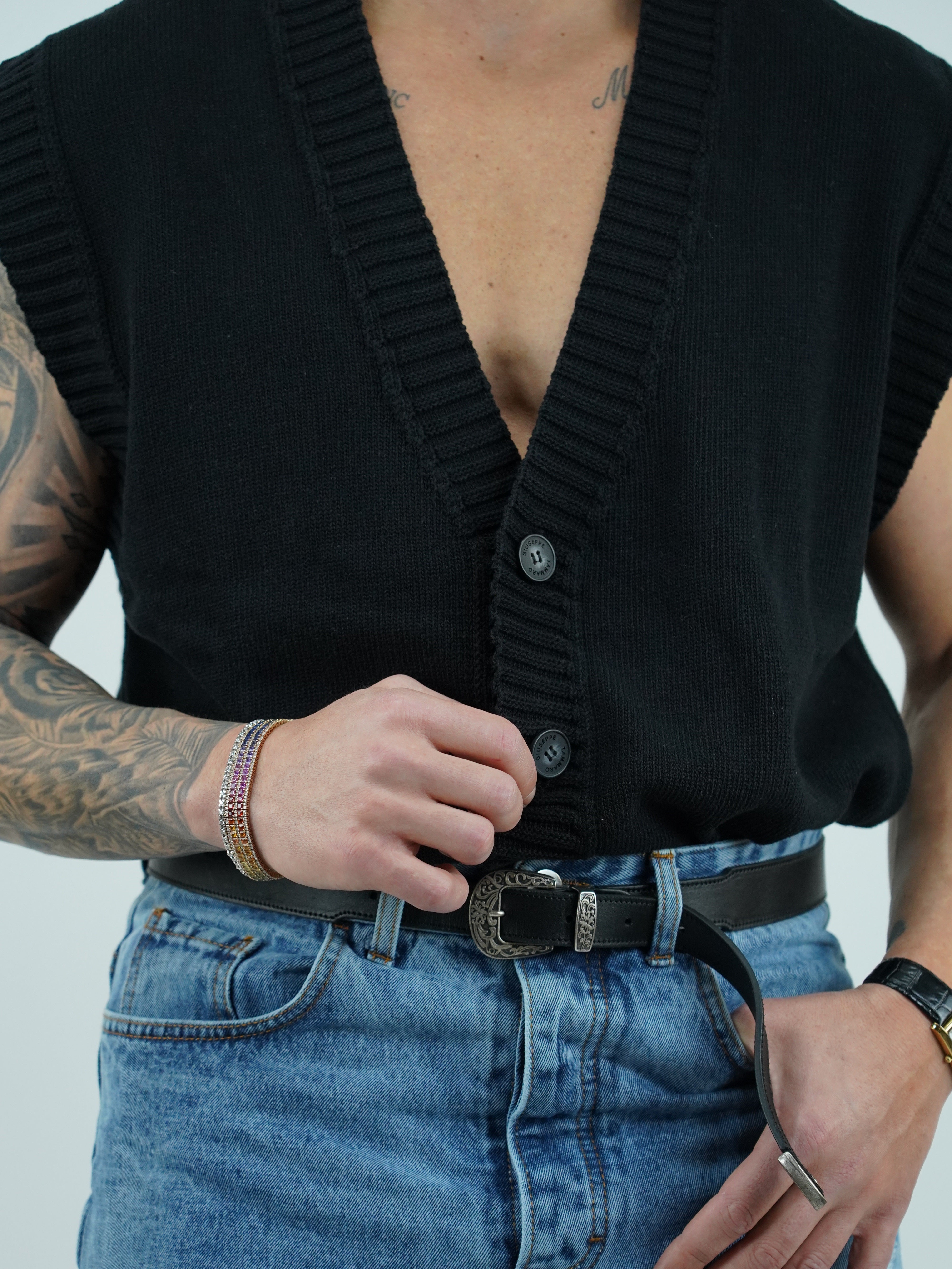 Gilet smacchinato nero