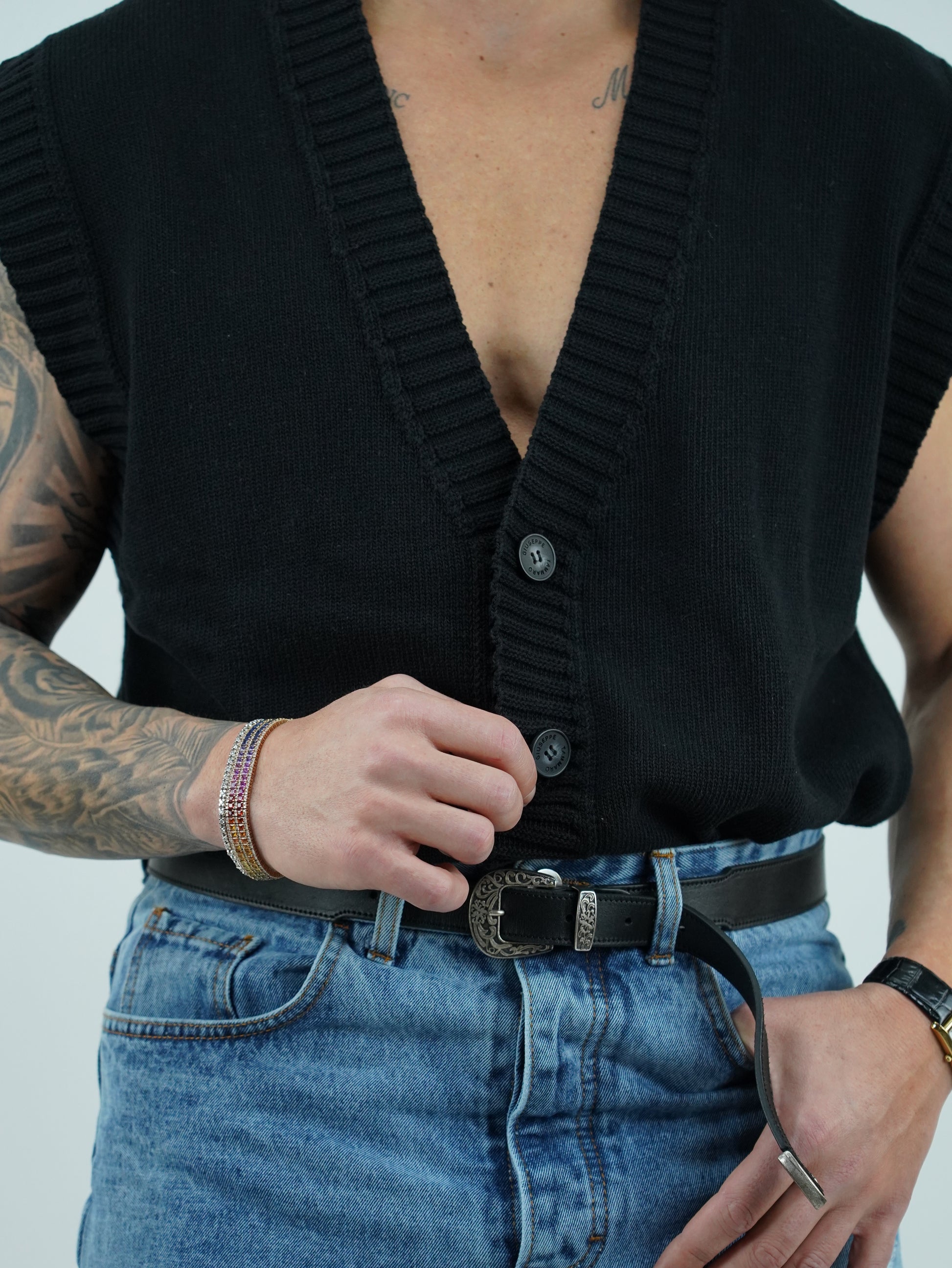 Gilet smacchinato nero