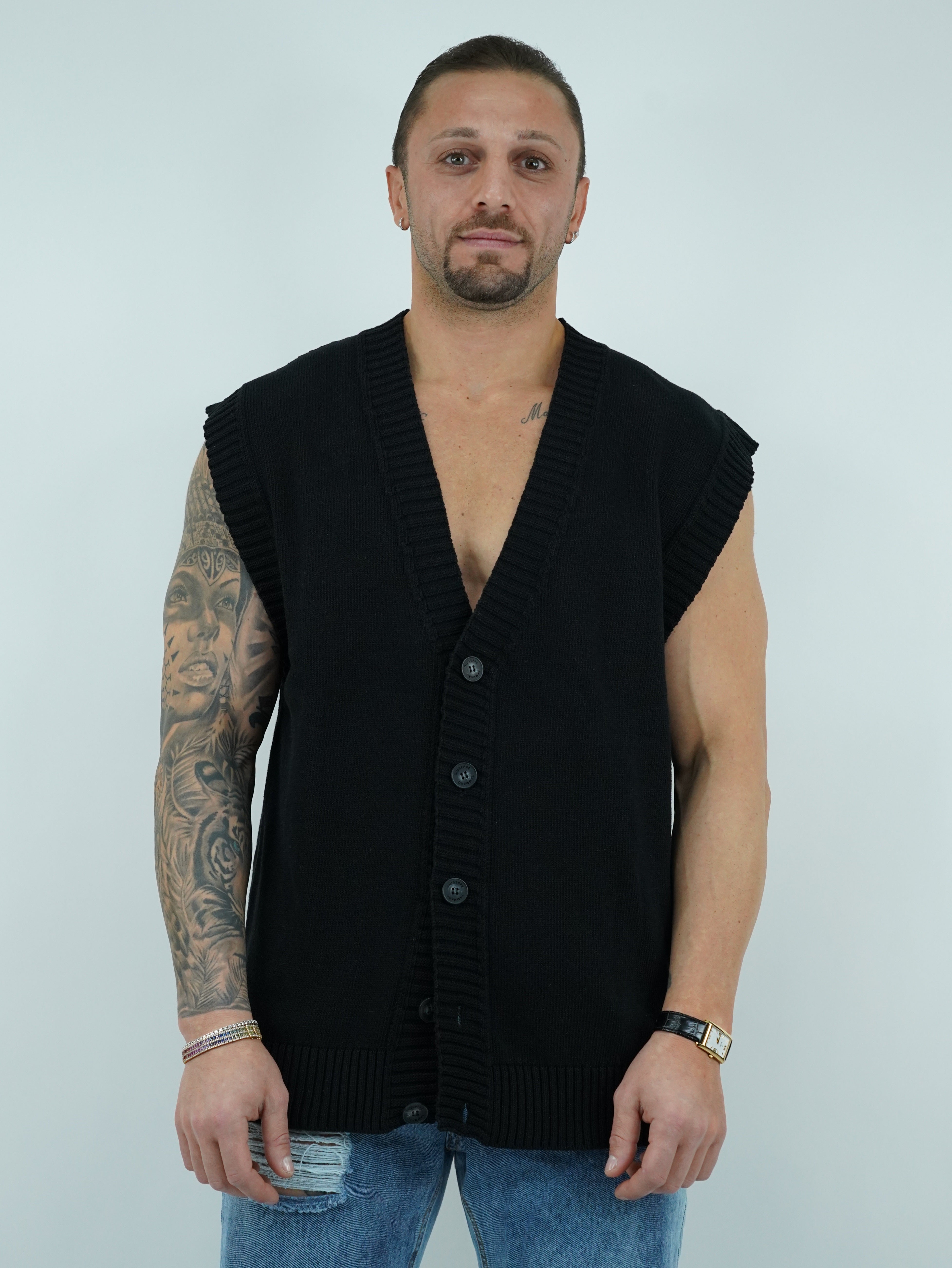 Gilet smacchinato nero