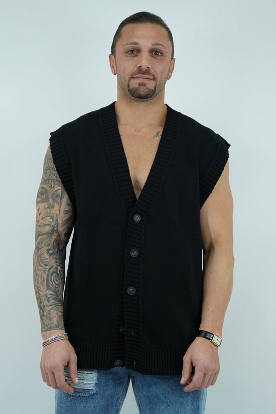 Gilet smacchinato nero
