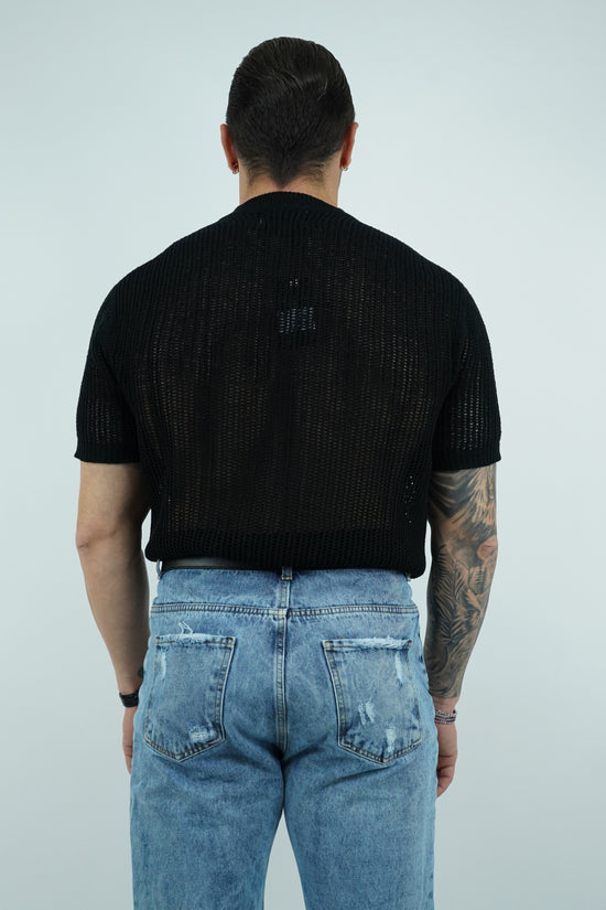 T-shirt forata nera