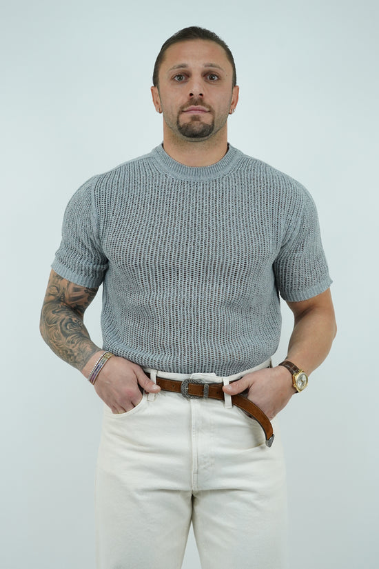 T-shirt forata grigio fumo