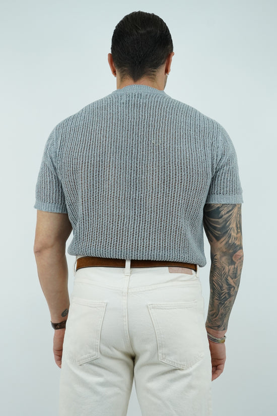 T-shirt forata grigio fumo