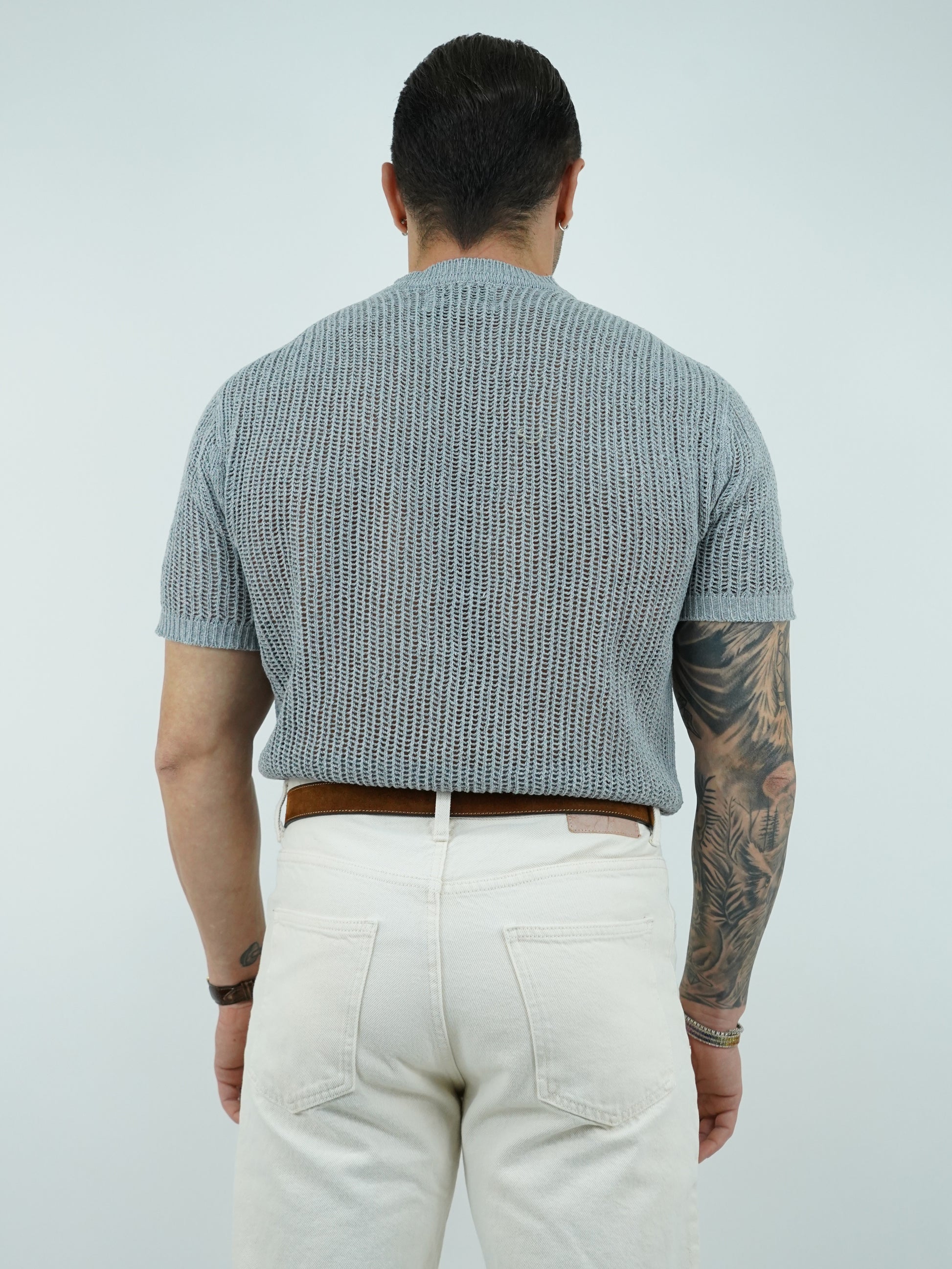 T-shirt forata grigio fumo